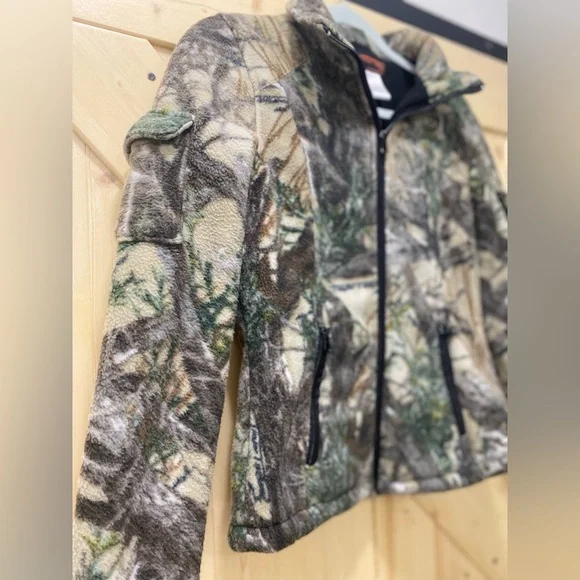 🥰😍Mossy True Timber Thick Fleeced Lined 4 Pocket Green Camouflage Warm Jacket - Picture 2 of 7